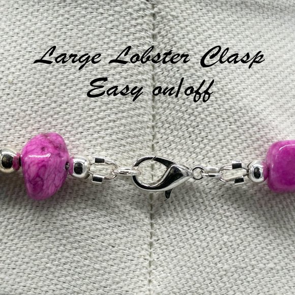 Necklace with Purple Lace Agate Stone. - Picture 5 of 5